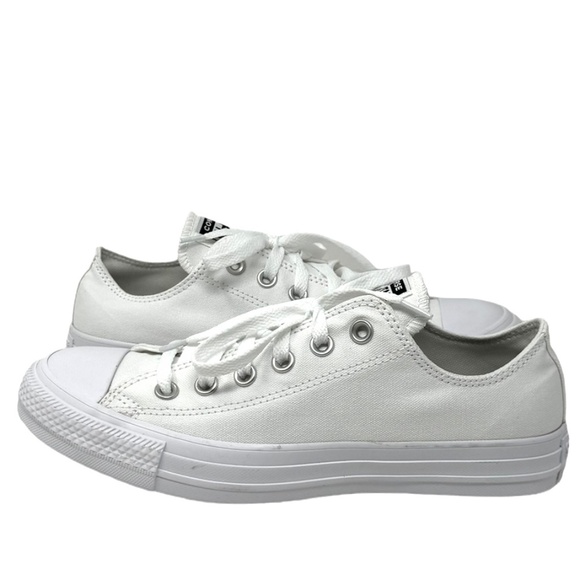 Converse Chuck Taylor Low Top Shoes Casual Women's White Canvas SB A02177C-WWBDB - Picture 2 of 9